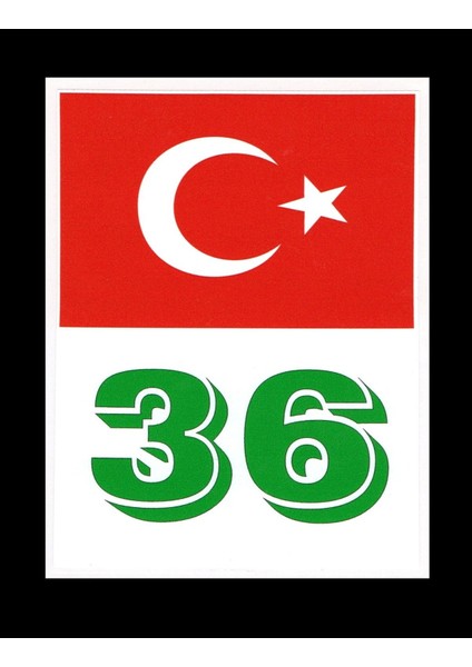 Türkiye Bayraklı Kars 36 Plaka Kodu Ön Cam Sticker