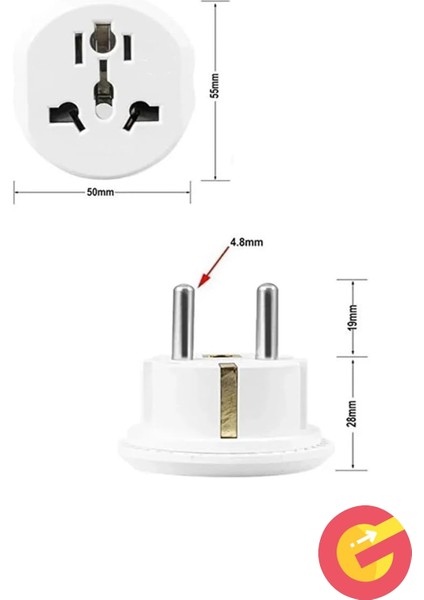 Evrensel Uluslararası Priz Fiş Adaptör Çevirici 16A 250V Seyahat Fişi Dönüştürücü Adaptörü, Ce Sertifikalı, 200'DEN Fazla Ülkede Abd/avustralya/uk fırsatları
