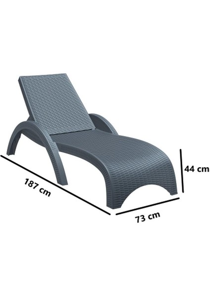 TRK-860 Siesta Fiji Rattan Desenli Ayarlanabilir Lüks Şezlong