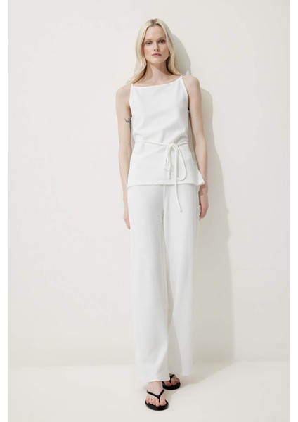 Wide Leg Geniş Paça Basic Düz Pike Pantolon E5784AX25SP