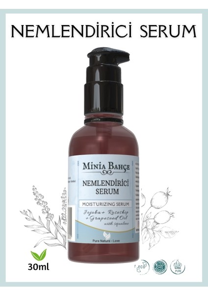 Cilt Nemlendirici Serum, %100 Saf ve Doğal, 30ML