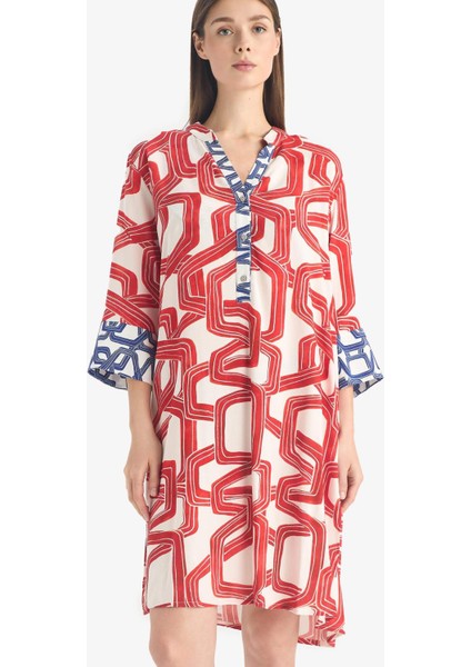 Regular Fit Desenli Plaj Elbisesi-Fall in Love D0452AX25SM