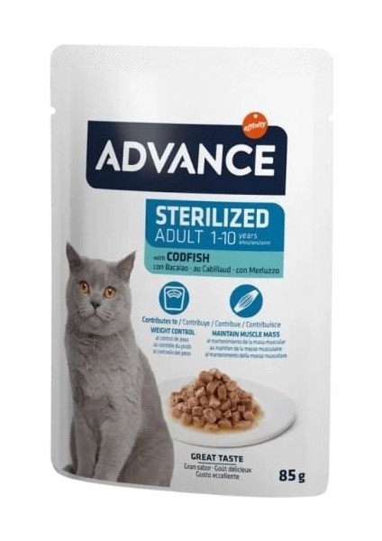 Morina Balıklı Pouch Kısırlaştırılmış Yetişkin Kedi Mamas