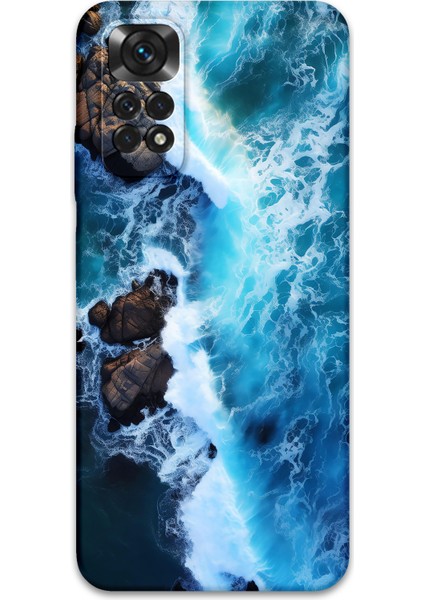 Xiaomi Redmi Note 11 Uyumlu Mermer Desenli Telefon Kılıfı + Ekran Koruyucu - 5810