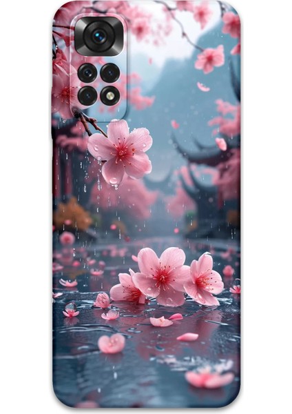 Xiaomi Redmi Note 11 Uyumlu Çiçek Desenli Telefon Kılıfı + Ekran Koruyucu - 5794