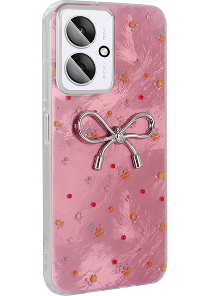 Redmi 13C Kılıf Kamera Korumalı Figürlü Joec Ponti Silikon Kapak - Açık Pembe modelleri