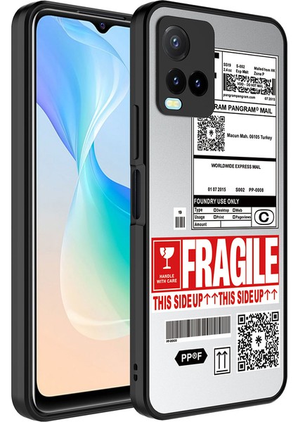 Vivo Y32 Kılıf Aynalı Desenli Kamera Korumalı Parlak Joec Mirror Kapak-Fragile