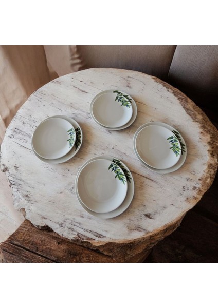 Zeytin Desenli Tabak 2 Adet 25 cm ve 2 Adet 21 cm
