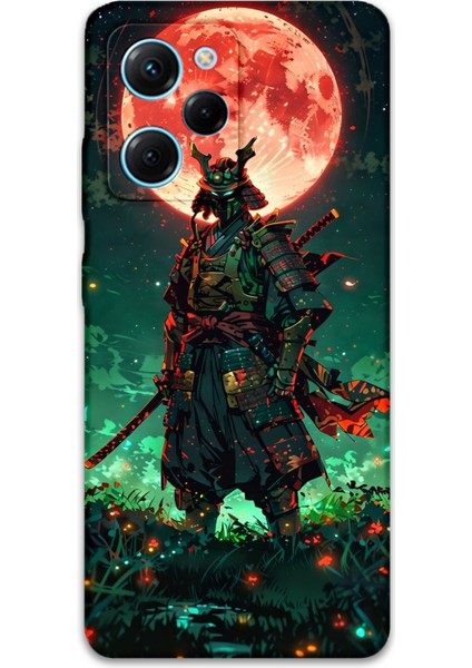 Poco X5 Pro Uyumlu Samuray Desenli Telefon Kılıfı + Ekran Koruyucu - 5822