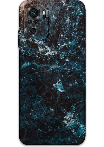Xiaomi Redmi Note 10S Uyumlu Mermer Desenli Telefon Kılıfı + Ekran Koruyucu - 5819