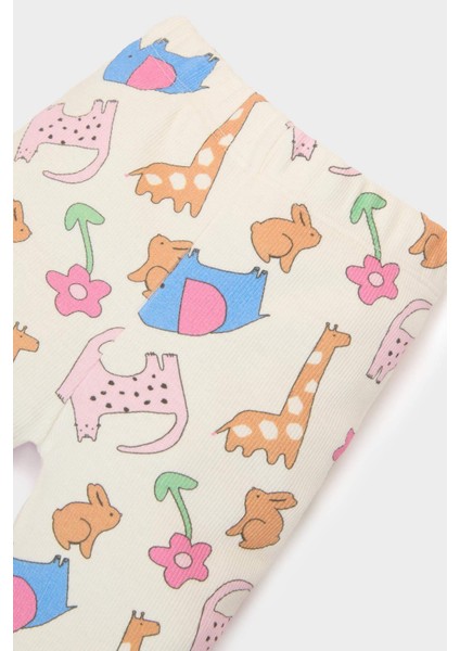 Kız Bebek Hayvan Desenli Fitilli Kaşkorse Pantolon E7947A525SM modelleri