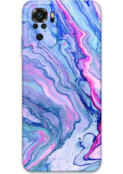 Xiaomi Redmi Note 10S Uyumlu Mermer Desenli Telefon Kılıfı + Ekran Koruyucu - 5816