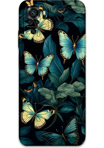 Xiaomi Redmi Note 10S Uyumlu Kelebek Desenli Telefon Kılıfı + Ekran Koruyucu - 5791