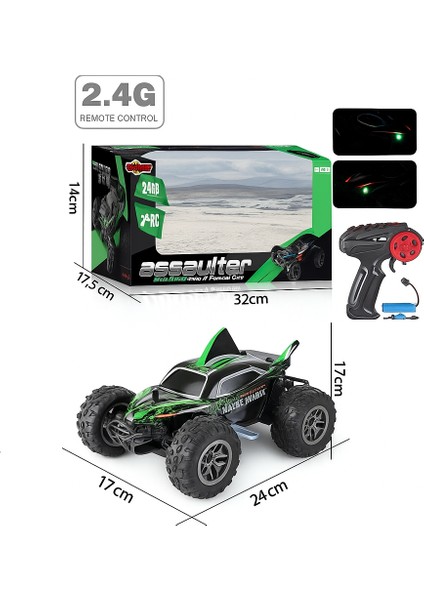 Assaulter 1:18 Yüksek Hızlı Işıklı Köpek Balığı Tasarımlı Uzaktan Kumandalı Rc Araba