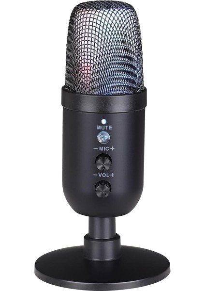 Profesyonel Kardioid Rgb Işık Oyuncu Stüdyo Kayıt Kablolu Podcast Mikrofonu USB Mikrofon