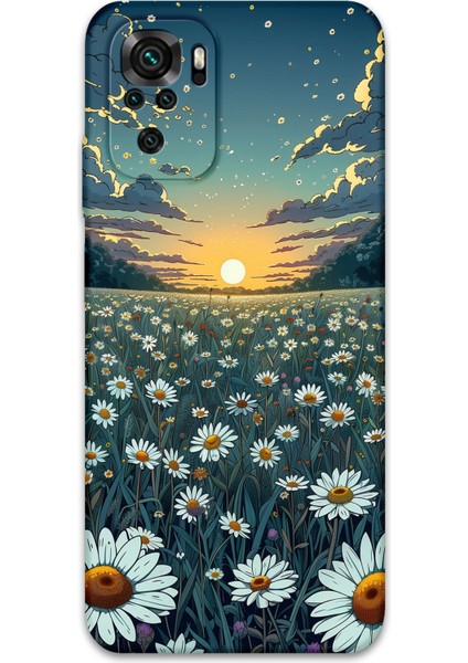 Xiaomi Redmi Note 10S Uyumlu Çiçek Desenli Telefon Kılıfı + Ekran Koruyucu - 5792