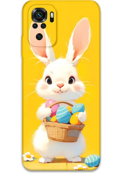 Xiaomi Redmi Note 10S Uyumlu Tavşan Desenli Telefon Kılıfı + Ekran Koruyucu - 5806