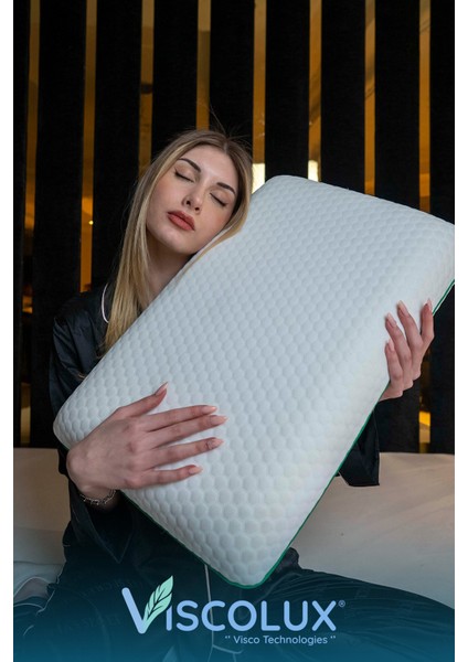 Oval Sabun Ortopedik Visco Yastık - %100 Visco Boyun Düzleşmesi Önleyici 60X40X15 Yeşil