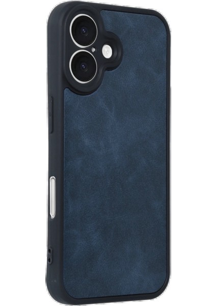 Newface iPhone 16 Kılıf Aras Deri Kapak - Lacivert