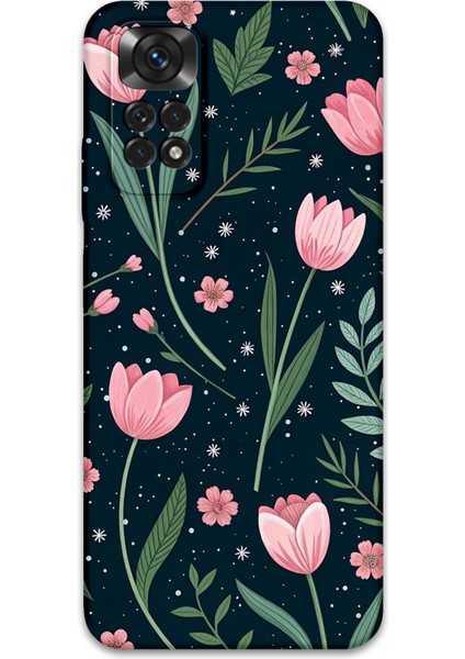 Xiaomi Redmi Note 11S Uyumlu Çiçek Desenli Telefon Kılıfı + Ekran Koruyucu - 5788
