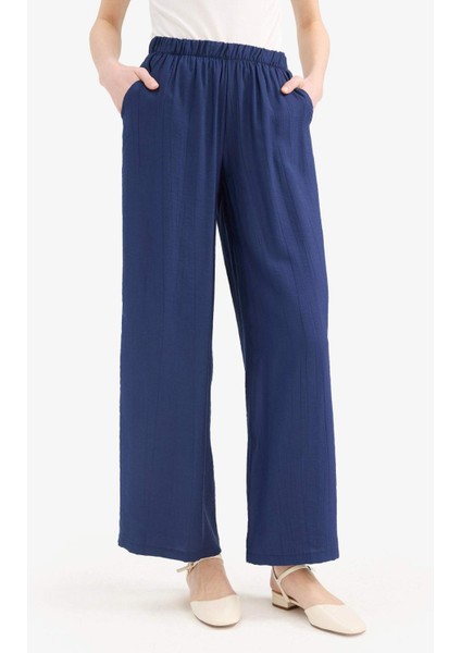 Wide Leg Krinkıl Kumaş Geniş Paça Palazzo Pantolon E7978AX25SM