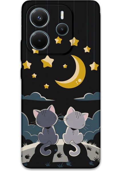 Xiaomi Redmi Note 14 4g Uyumlu Kedi Desenli Telefon Kılıfı + Ekran Koruyucu - 5809