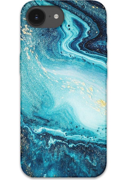 iPhone 16E Uyumlu Mermer Desenli Telefon Kılıfı + Ekran Koruyucu - 5818