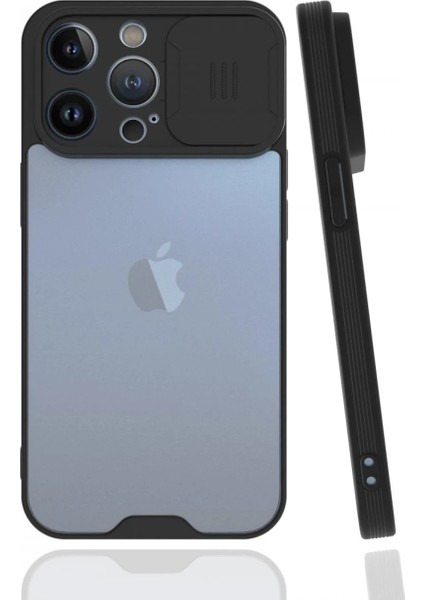 Newface iPhone 13 Pro Max Kılıf Platin Kamera Koruma Silikon - Siyah