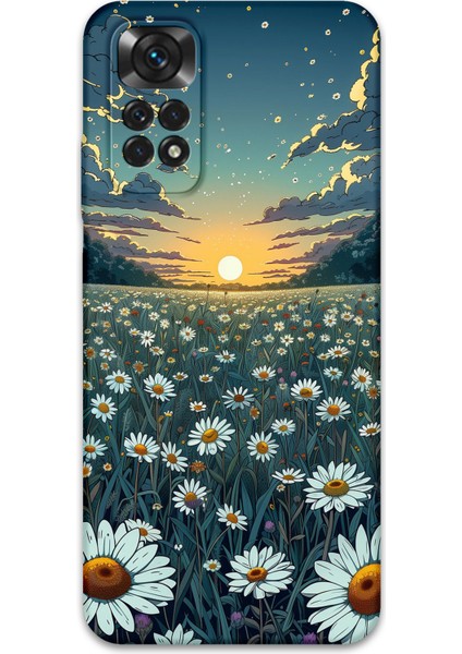 Xiaomi Redmi Note 11S Uyumlu Çiçek Desenli Telefon Kılıfı + Ekran Koruyucu - 5792