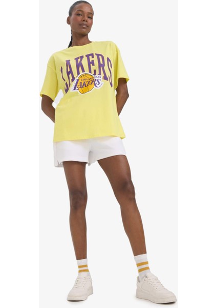 Defactofit Nba Los Angeles Lakers Oversize Fit Bisiklet Yaka Kısa Kollu TIŞÖRT Y1562AZ25SM fiyatları
