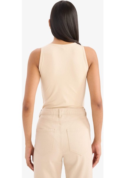 Slim Fit Dar Kesim Halter Yaka Çıtçıtlı Body F0075AX25SP indirimleri