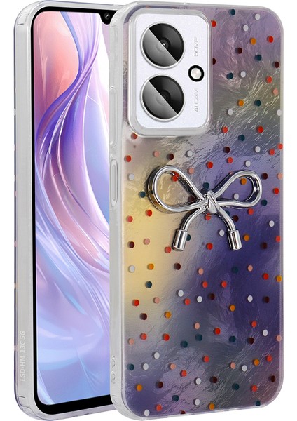 Redmi 13C Kılıf Kamera Korumalı Figürlü Joec Ponti Silikon Kapak - Lila