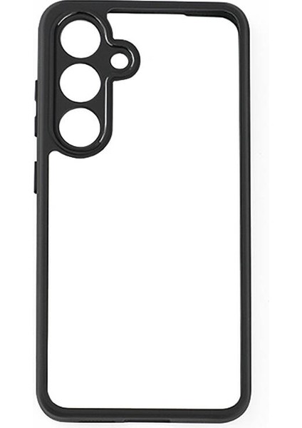 Galaxy S24 Kılıf Kamera Korumalı Şeffaf Arka Yüzey Joec New Roll Kapak-Siyah