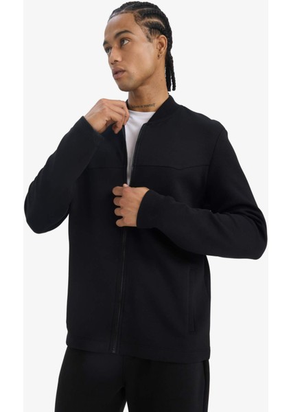 fit Slim Fit Dar Kesim Kolej Yaka Bomber Skuba Dalgıç Kumaş HIRKA F0877AX25SP