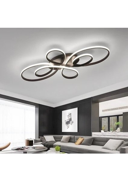 Ambiyans - Siyah Kasa - 3renk LED Avize