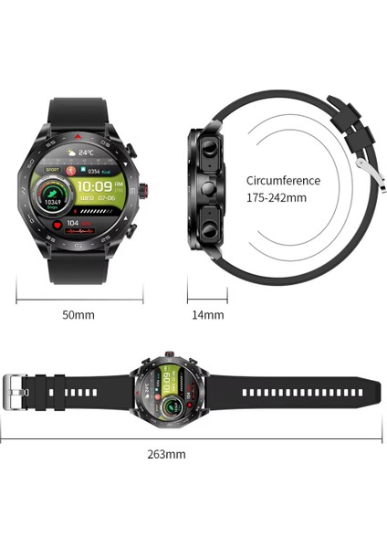 Watch Extreme Dual Smart Kulaklıklı Taktik Akıllı Saat Hem Kulaklık Hem Akıllı Saat Çok Fonksiyonlu fiyatları