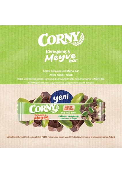 Kuruyemiş & Meyve Bar Antep Fıstığı Kakao 35G x 12 Adet