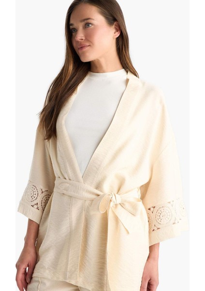 Regular Fit Uzun Kollu Kuşaklı Kimono F0986AX25SM modelleri