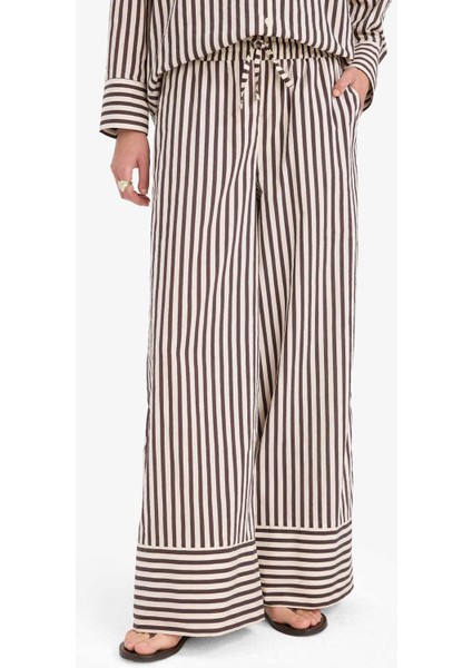 Wide Leg Kumaş Pantolon Çift Cepli Yüksek Bel Geniş Paça F0259AX25SM fırsatları