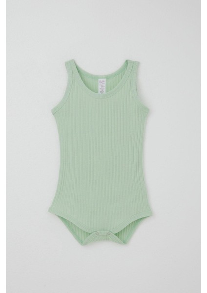 Kız Bebek Çıtçıtlı Atlet Zıbın Body Jakarlı 9 Ay-3 Yaş, Su Yeşili