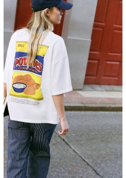 Patates Grafik Baskılı T-Shirt