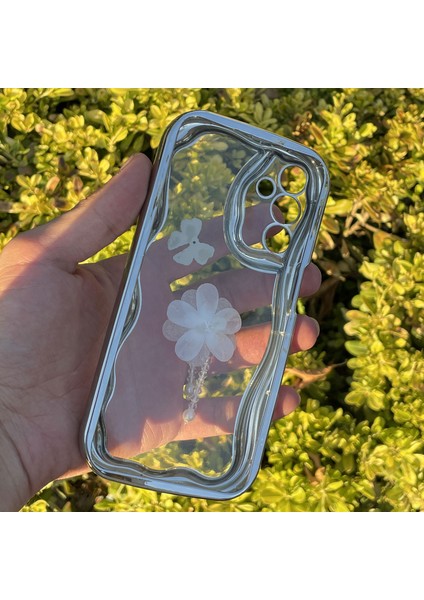 Samsung Galaxy A25 Kılıf Gümüş Taşlı Darbe Önleyici Silikon Kapak