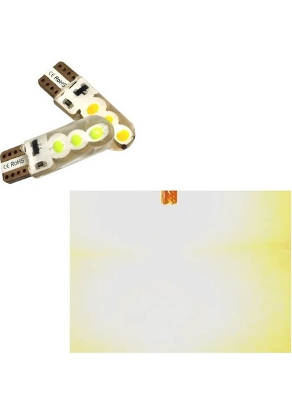1 Takım T10 LED Dipsiz Ampul 12V Flaş (Strobe) Jel Işık Sılıcon Casa Model Orange (Turuncu)