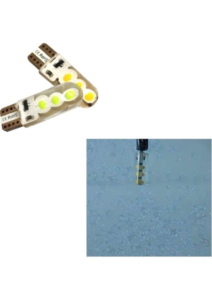 1 Takım T10 LED Dipsiz Ampul 12V Flaş (Strobe) Jel Işık Sılıcon Casa Model Orange (Turuncu)