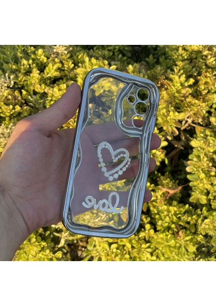 Samsung Galaxy A25 Kılıf Gümüş Taşlı Darbe Önleyici Silikon Kapak