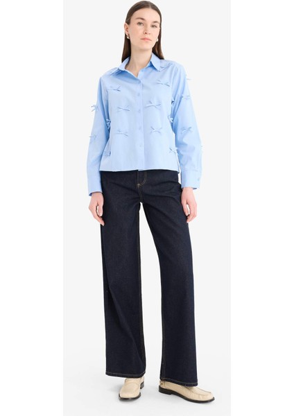 Regular Fit Fiyonklu Poplin Uzun Kollu Gömlek Tunik F2724AX25SP fiyatları