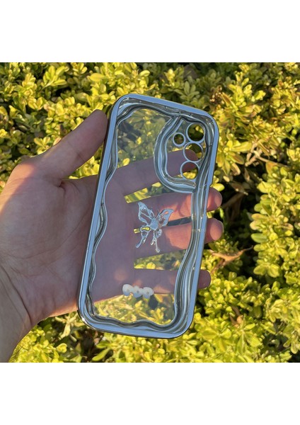 Samsung Galaxy A25 Kılıf Gümüş Taşlı Darbe Önleyici Silikon Kapak