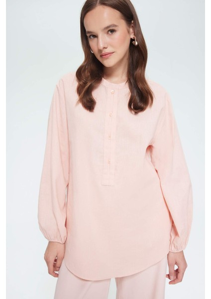 Regular Fit Flamlı Pamuk Uzun Kollu Gömlek Tunik E1759AX25SM modelleri