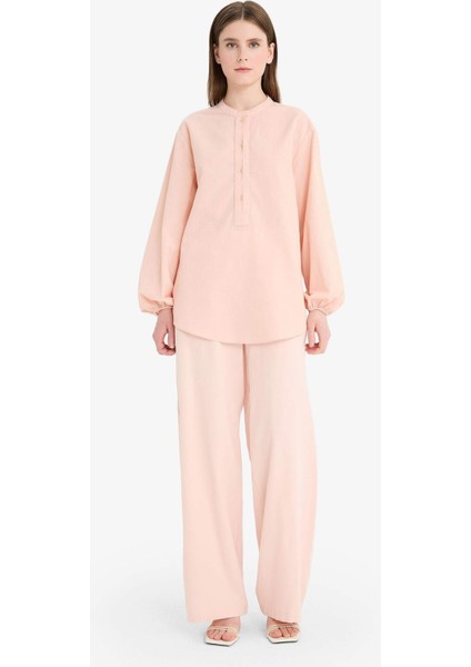 Regular Fit Flamlı Pamuk Uzun Kollu Gömlek Tunik E1759AX25SM indirimleri