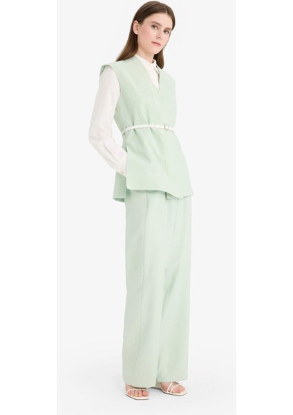 Wide Leg Basic Düz Geniş Paça Pantolon E7979AX25SM